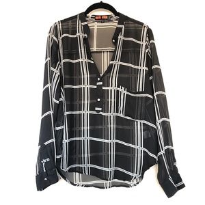 Sheer Plaid Top